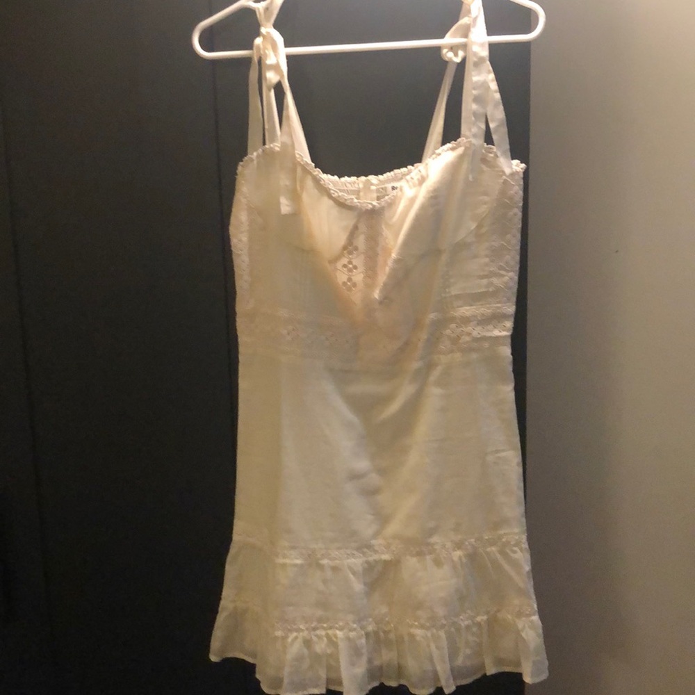 Reformation lace cream dress